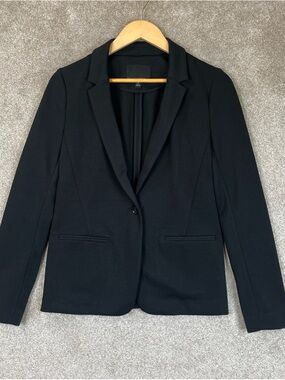 Banana Republic Jacket Womens 6 Black One Button Polyester Blend Blazer- 4572